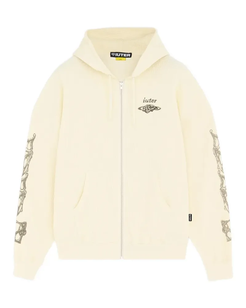 Iuter waffle zip hoodie - Nude Nude