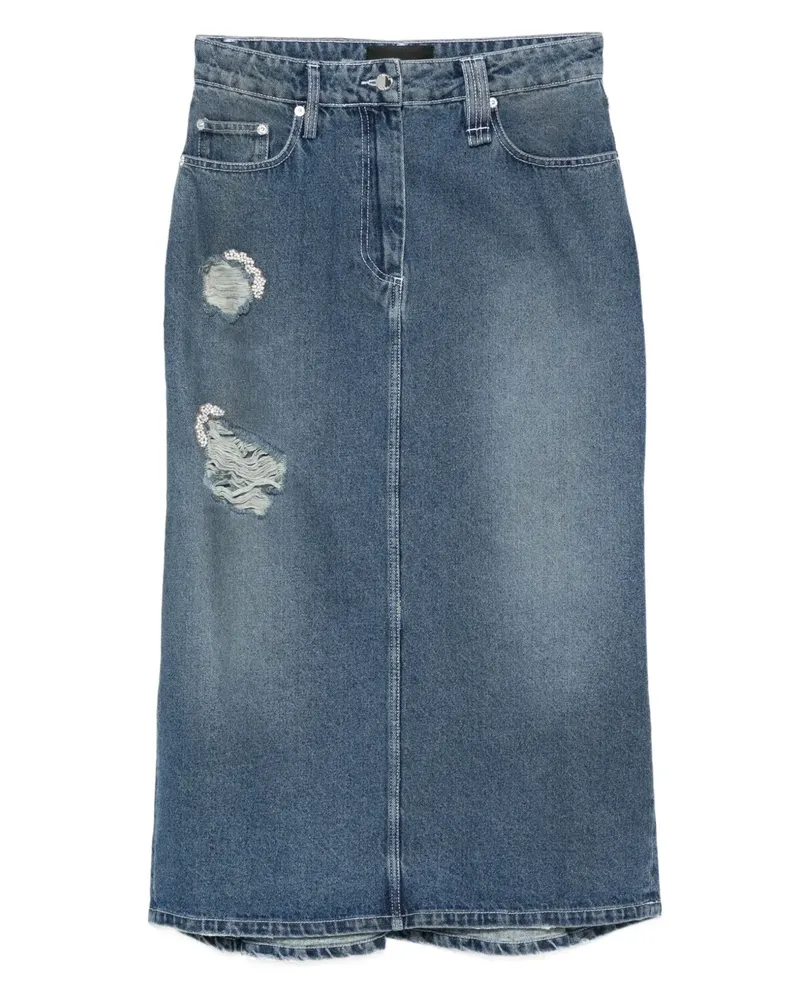 Simone Rocha Midirock im Distressed-Look - Blau Blau