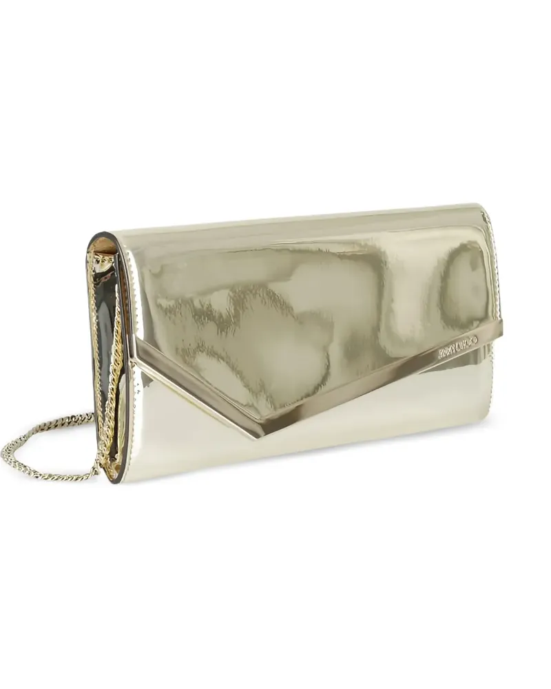 Jimmy Choo Emmie metallic-finish chain clutch bag - Gold Gold