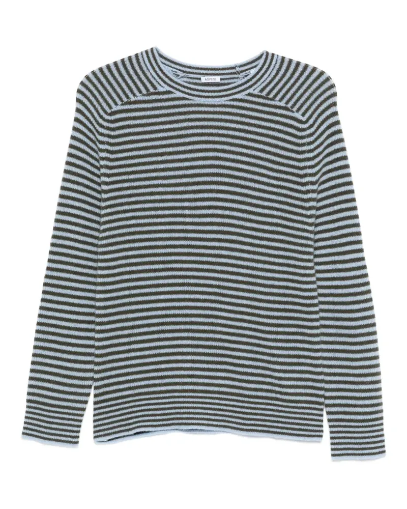 ASPESI Gestreifter Pullover - Blau Blau