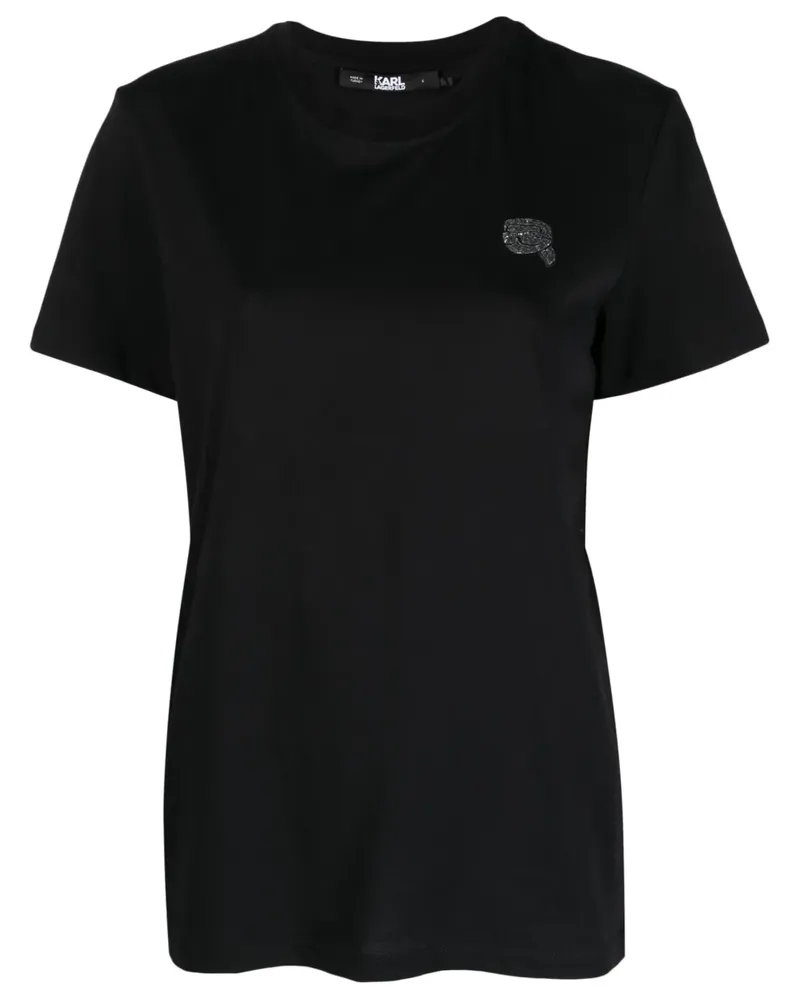 Karl Lagerfeld Ikon 2.0 T-Shirt aus Bio-Baumwolle - Schwarz Schwarz
