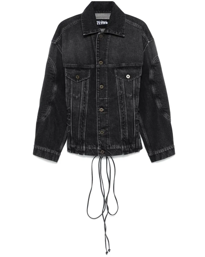 Jean Paul Gaultier Jeansjacke mit Schnürung - Schwarz Schwarz