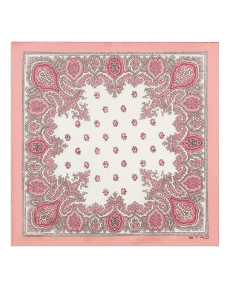 Etro paisley silk pocket square - Rosa Rosa