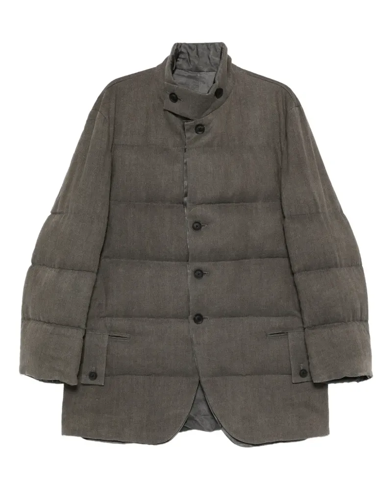 Yohji Yamamoto Wattierte Jacke mit Knopfverschluss - Grau Grau
