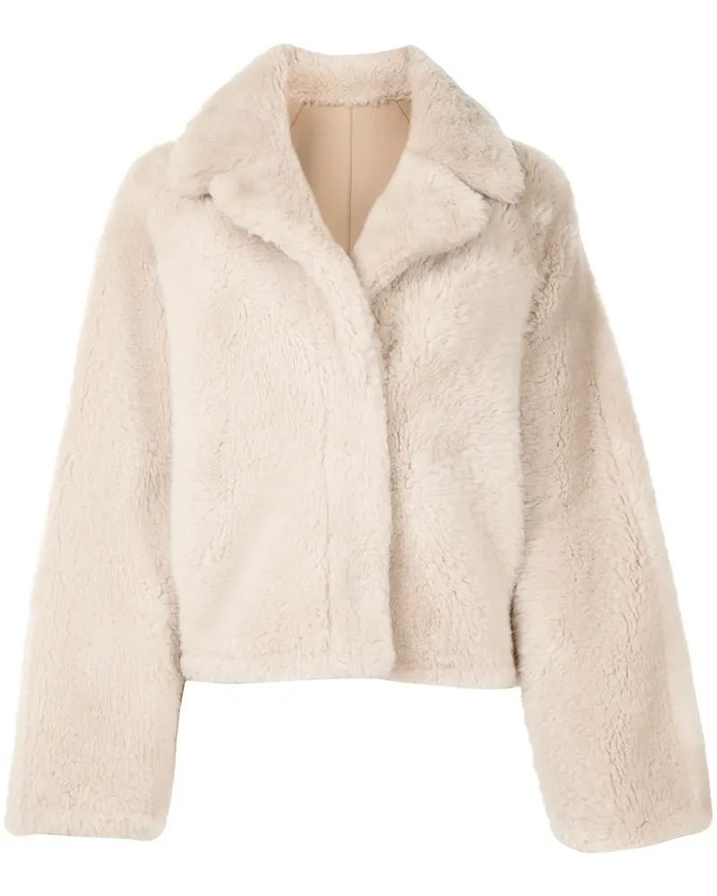 GOEN.J Cropped-Jacke aus Shearling - Nude Nude