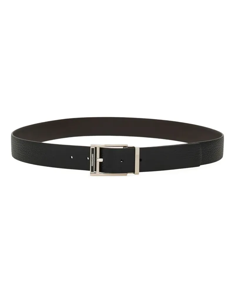 Ferragamo Klassischer Gürtel - Black/Testa di Moro Black