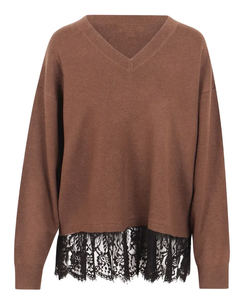 Jovonna Hana lace-trim sweater - Braun Braun