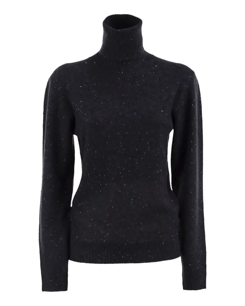 Fabiana Filippi Rollkragenpullover mit Pailletten - Schwarz Schwarz