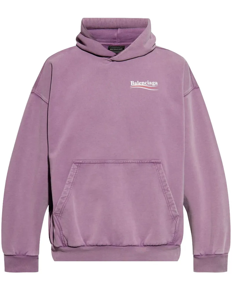Balenciaga Hoodie mit Political Campaign-Logo - Violett Violett