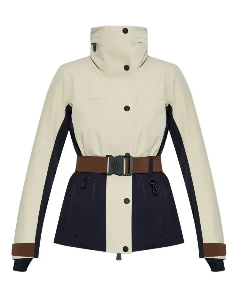 Moncler belted ski jacket - Nude Nude