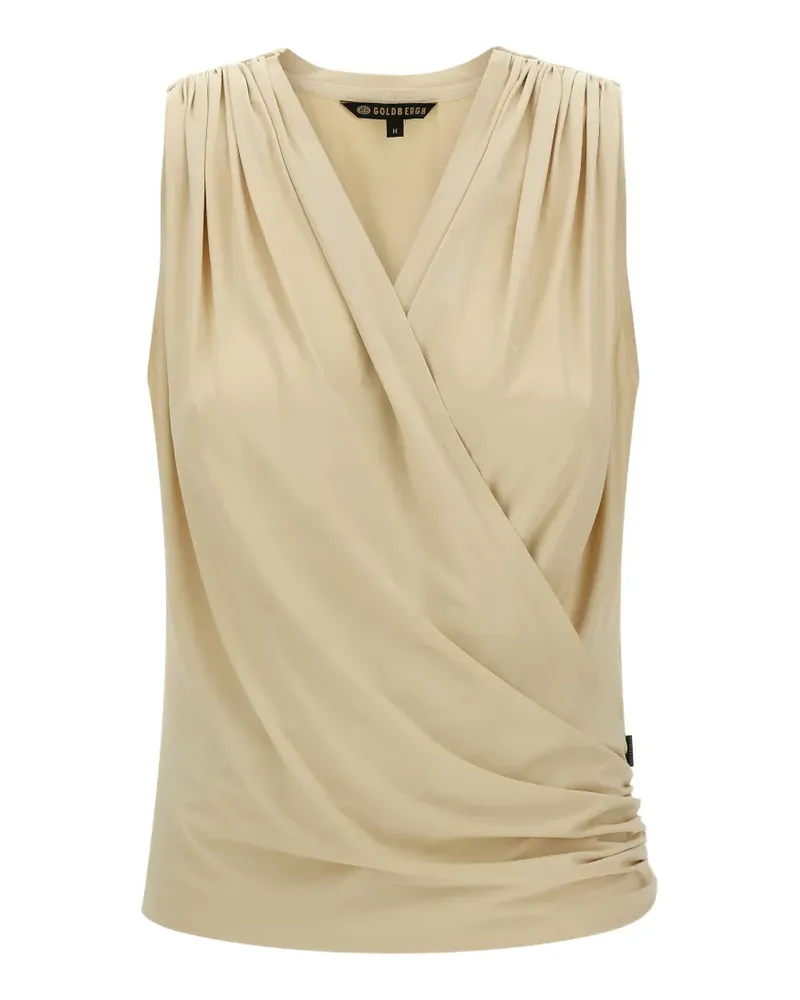 GOLDBERGH Calipso crossed draping V-neck top - Nude Nude