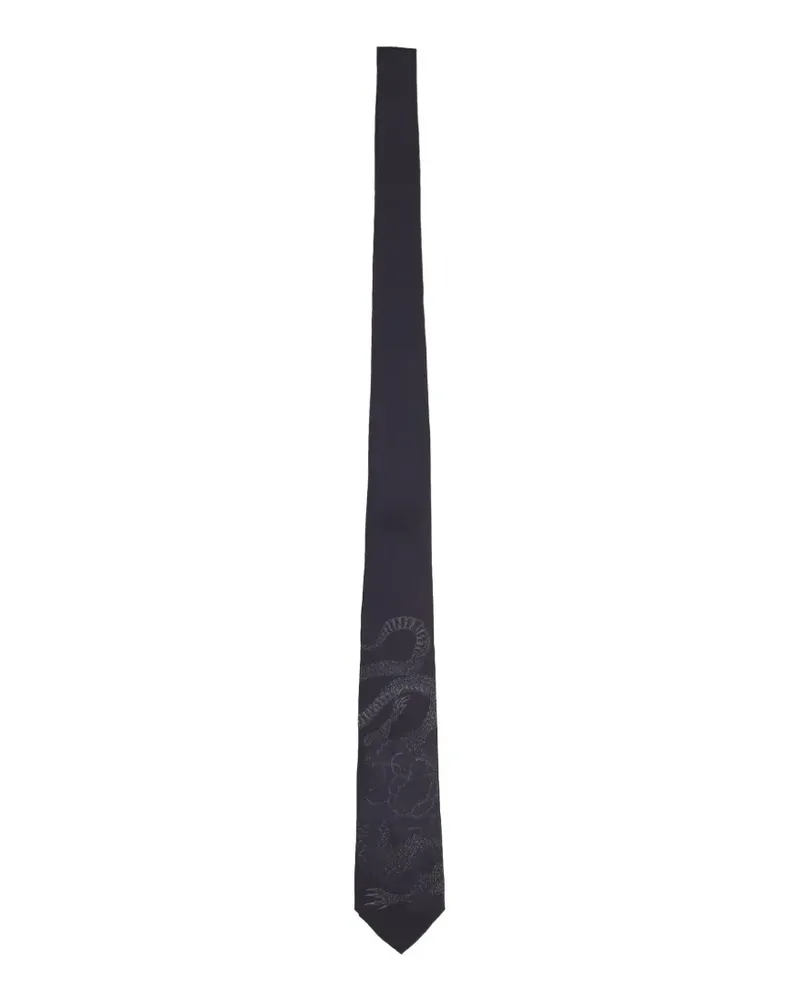 Our Legacy wyvern-print silk tie - Schwarz Schwarz