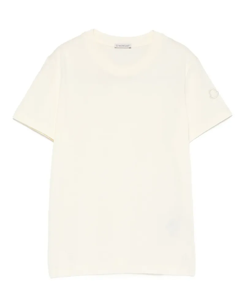 Moncler T-Shirt mit Logo-Patch - Nude Nude