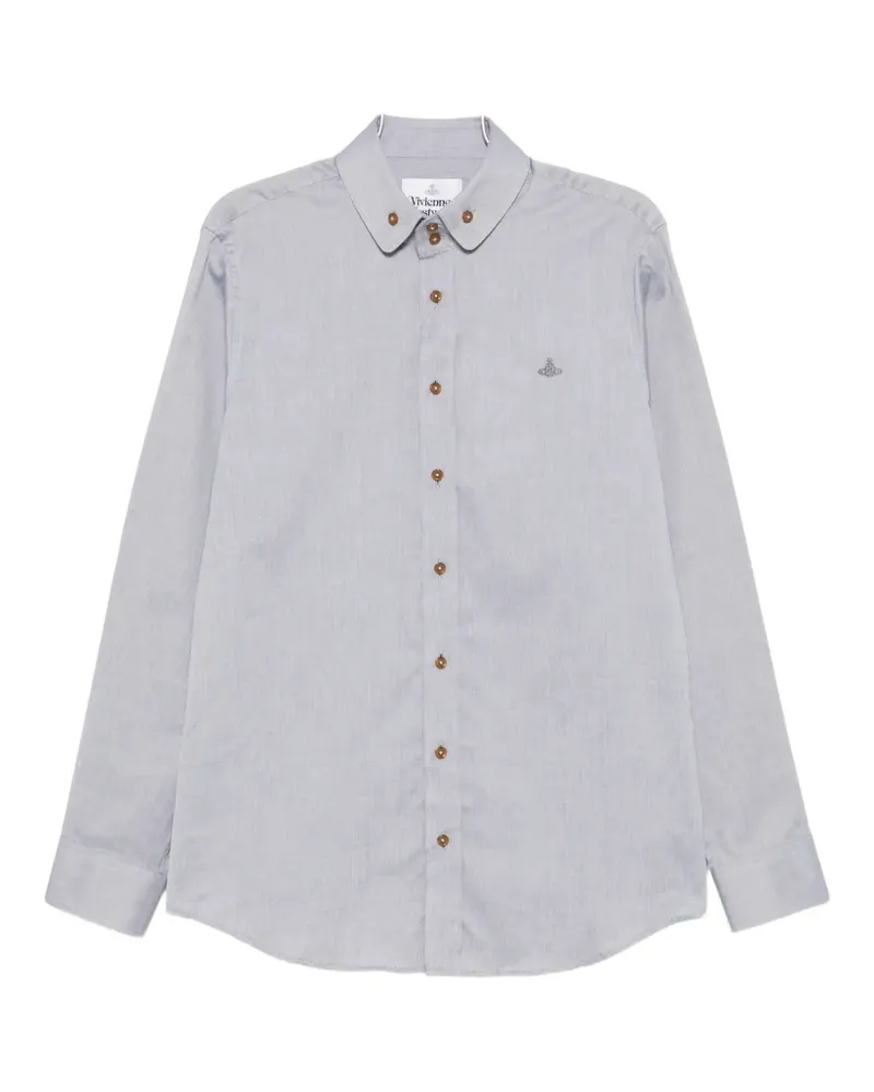 Vivienne Westwood Orb-embroidered button-down shirt - Blau Blau