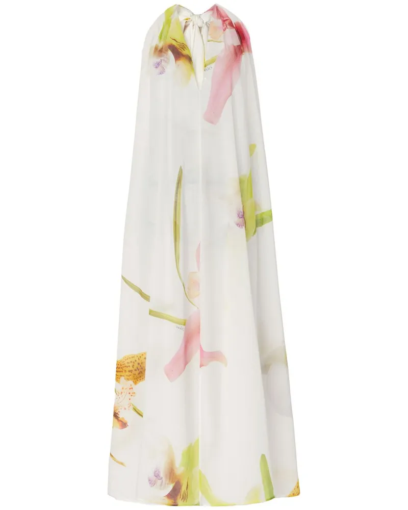Genny Maxikleid mit Blumen-Print - Weiß Weiß