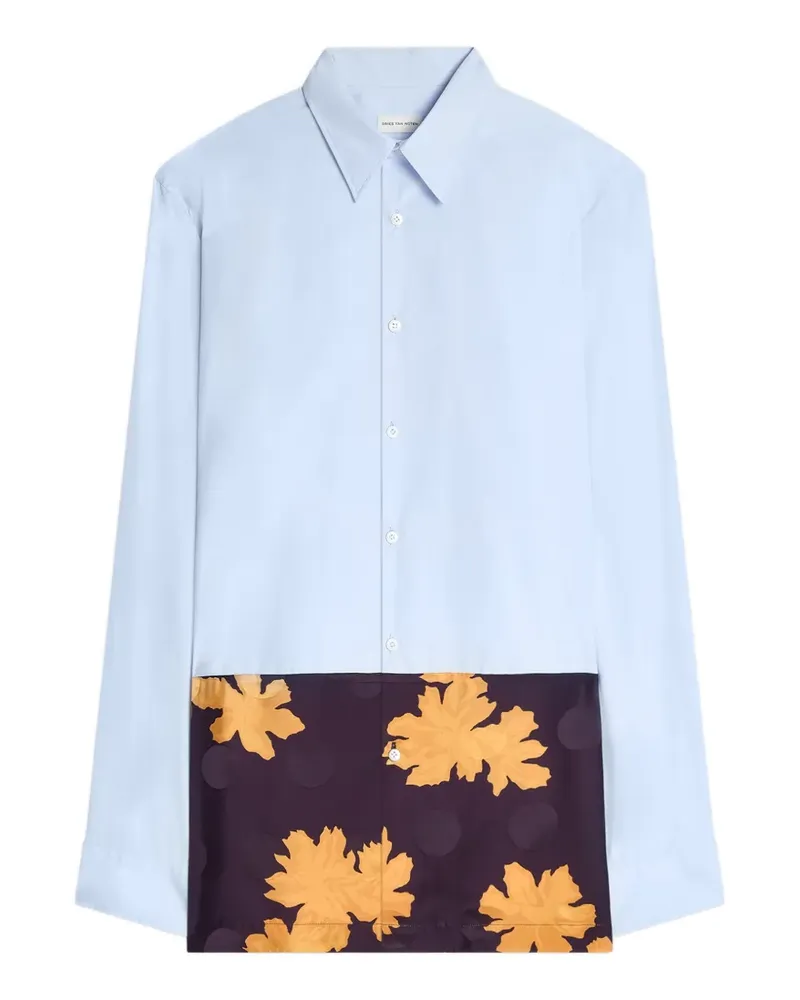Dries van Noten Hemd mit Blumendetail - Blau Blau