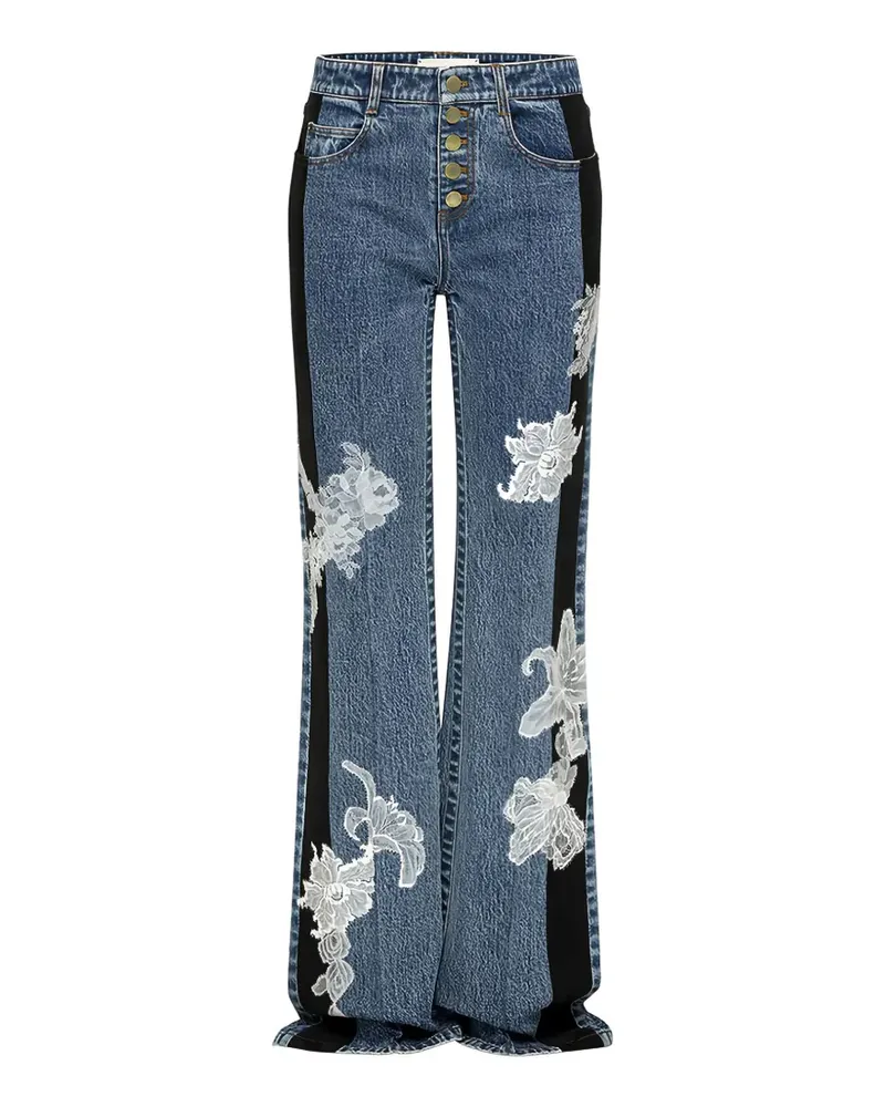 Hellessy Zion lace-patchwork jeans - Blau Blau