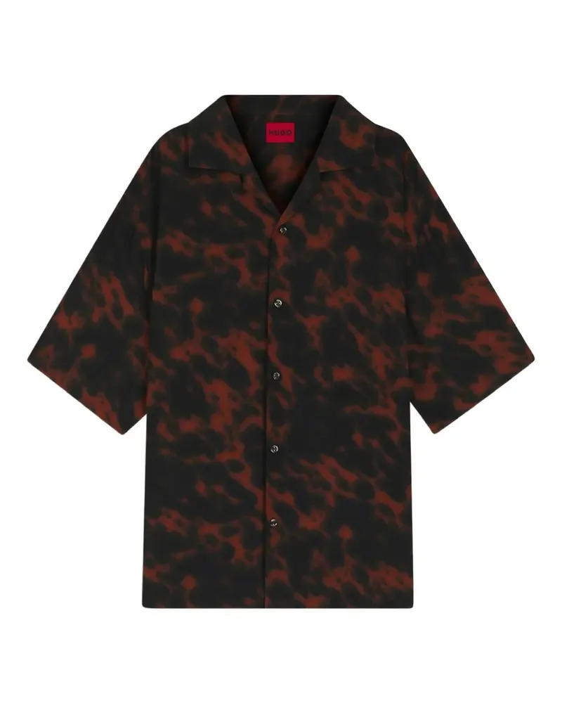 HUGO BOSS abstract-print short-sleeve shirt - Schwarz Schwarz