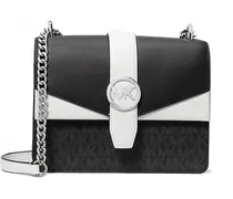 Kleine Greenwich Schultertasche mit Monogramm - Schwarz