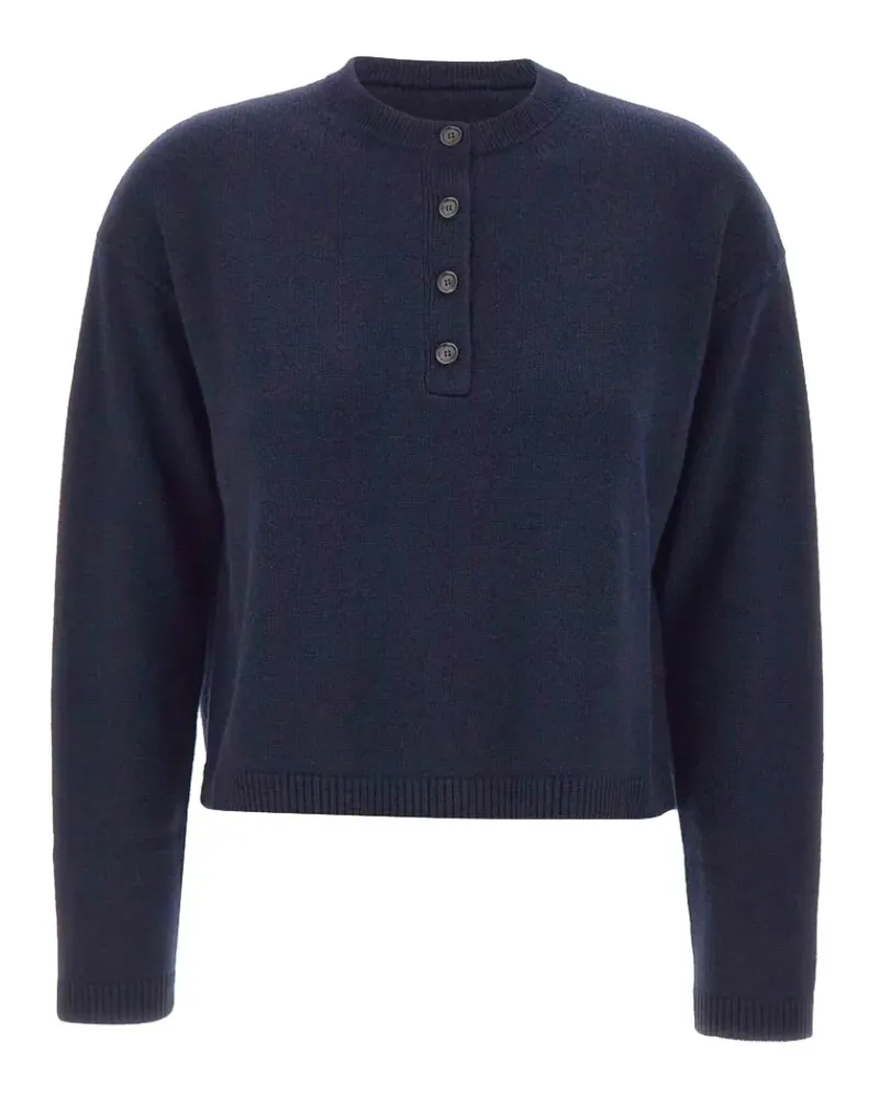 Max Mara London Pullover mit kurzer Knopfleiste - Blau Blau