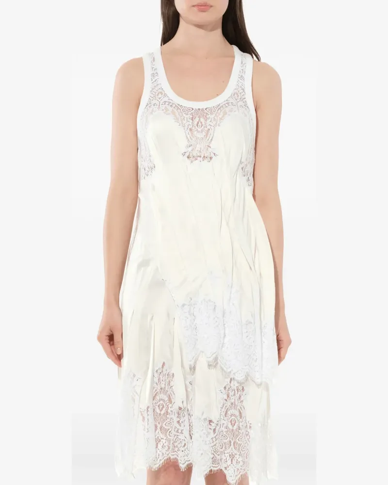 Givenchy lace-detail asymmetric midi dress - Nude Nude