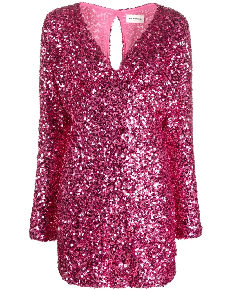 P.A.R.O.S.H. Minikleid mit Pailletten - Rosa Rosa
