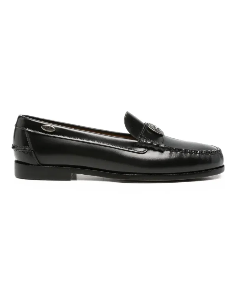 Mexicana turquoise-embellished leather loafers - Schwarz Schwarz