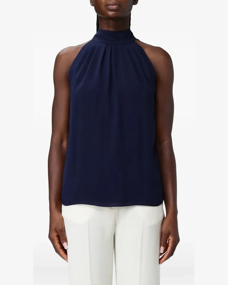 Hanita Neckholder-Top mit Falten - Blau Blau
