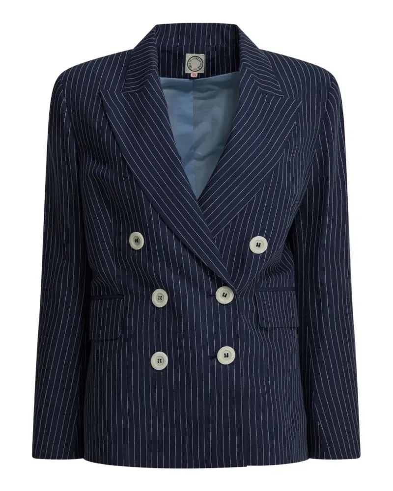 Inès de la Fressange June pinstripe double-breasted coat - Blau Blau