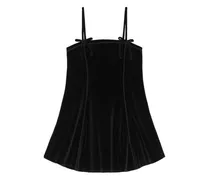 Samt-Minikleid mit Schleifendetail - Schwarz