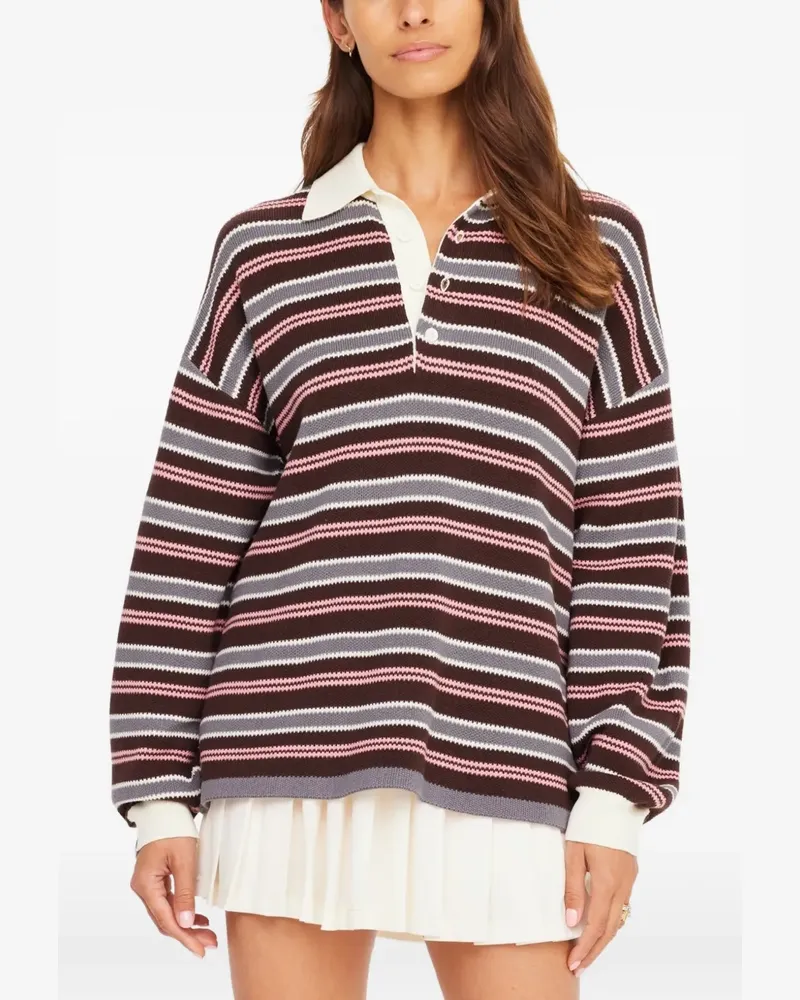 The Upside Gestreifter Wonder Pullover - Braun Braun