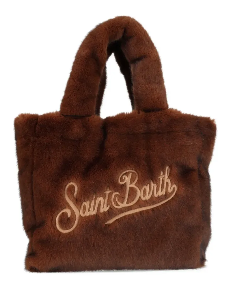 MC2 Saint Barth Colette soft handbag in beige faux fur - Braun Braun