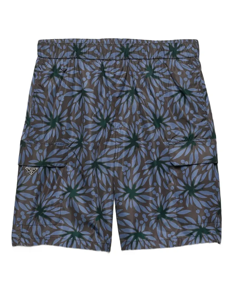 Prada Bedruckte Badehose aus Nylon - Schwarz Schwarz