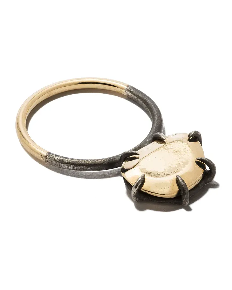 Dalila Barkache 18kt Gelbgoldring mit oxidiertem Effekt Gold