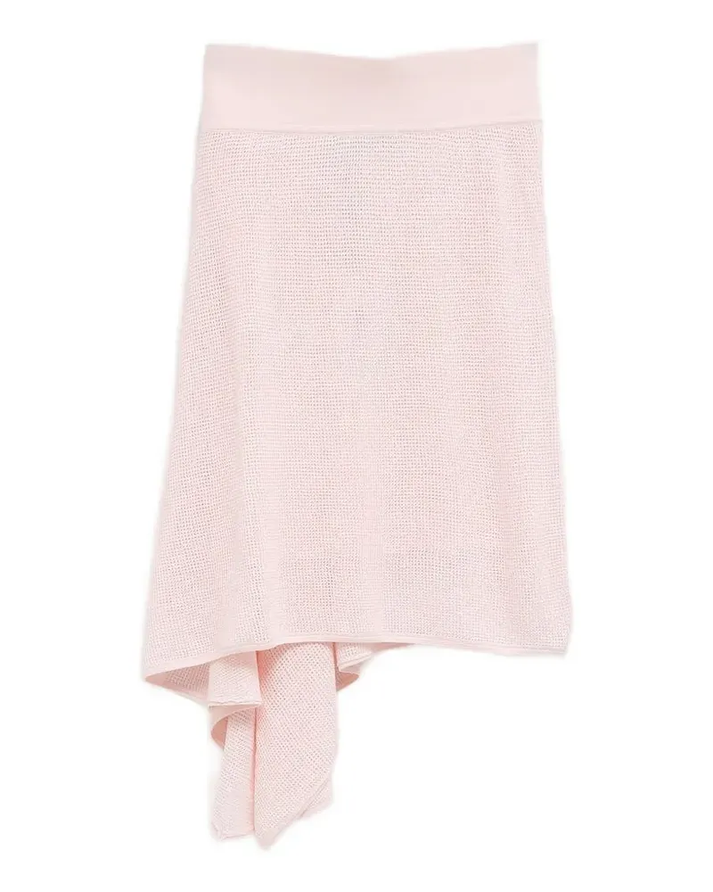 Jacquemus The Voile asymmetric-hem open-knit midi skirt - Rosa Rosa