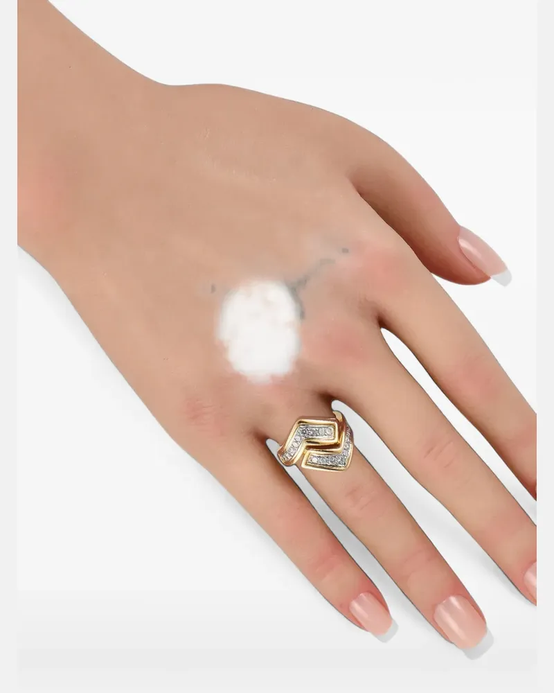 Van Cleef & Arpels diamond chevron bypass ring - Gold Gold