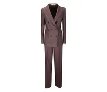Doppelreihiger Hosenanzug - Braun