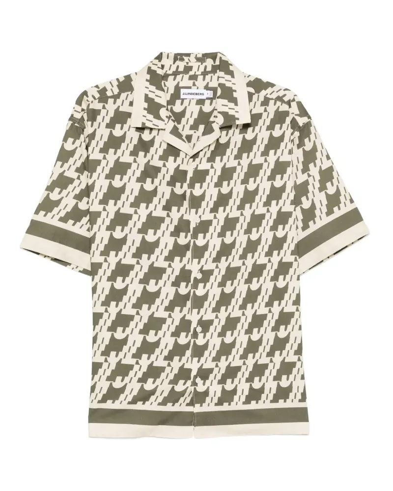 J.Lindeberg border print resort shirt - Grün Grün