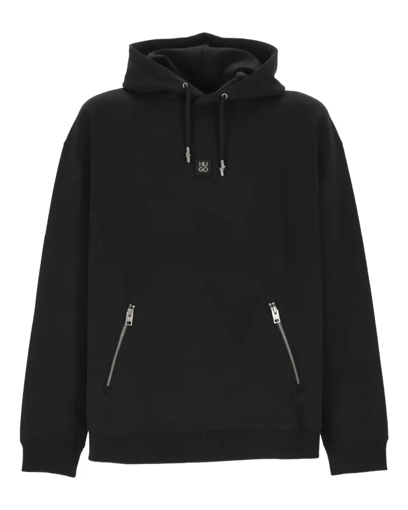 HUGO BOSS Kapuzenjacke mit Logo-Schild - Schwarz Schwarz