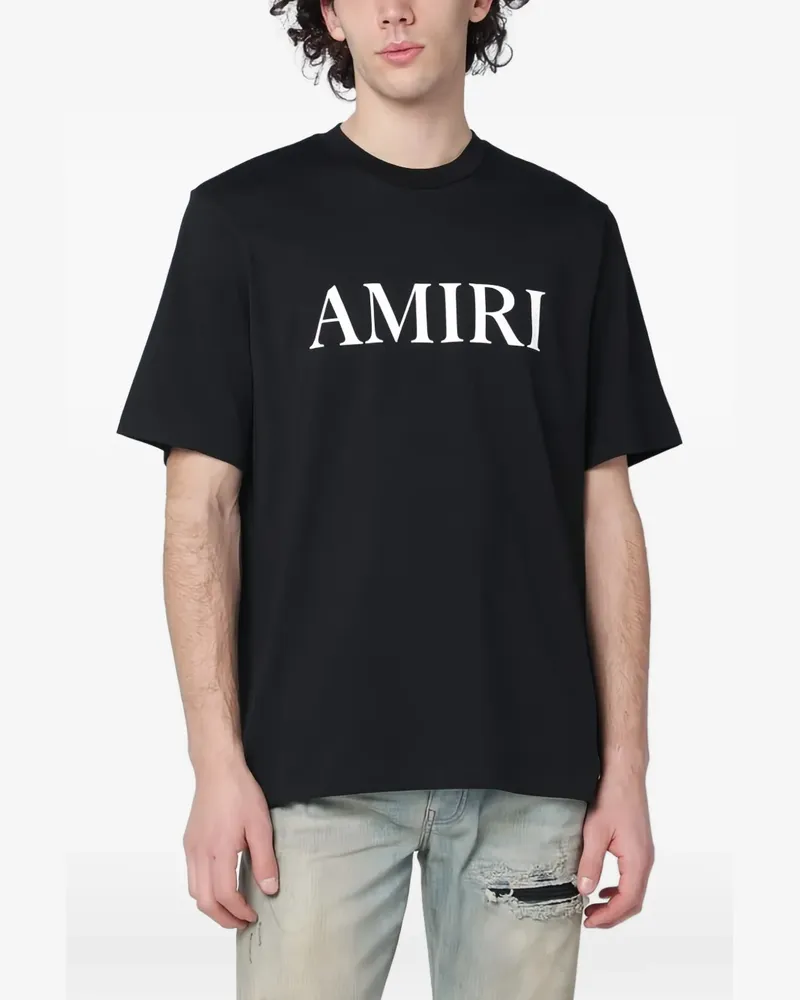 Amiri T-Shirt mit gummiertem Logo - Schwarz Schwarz