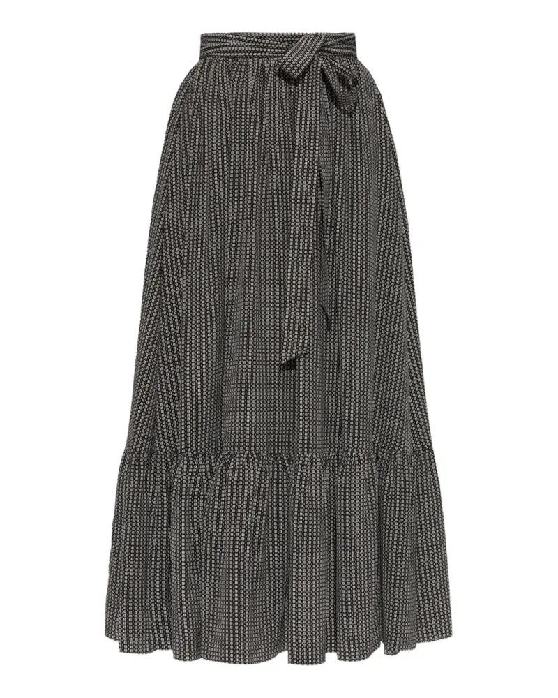Chloé Gestufter Rock mit geometrischem Print - Schwarz Schwarz