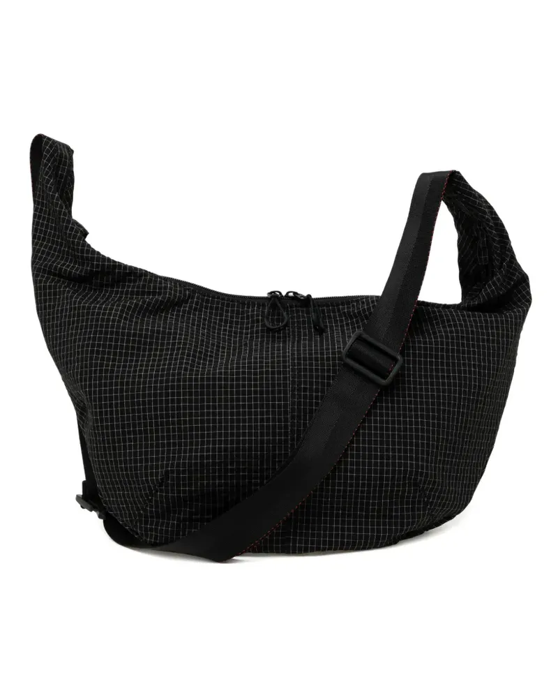 Comme des Garçons Schultertasche mit Karomuster - Schwarz Schwarz