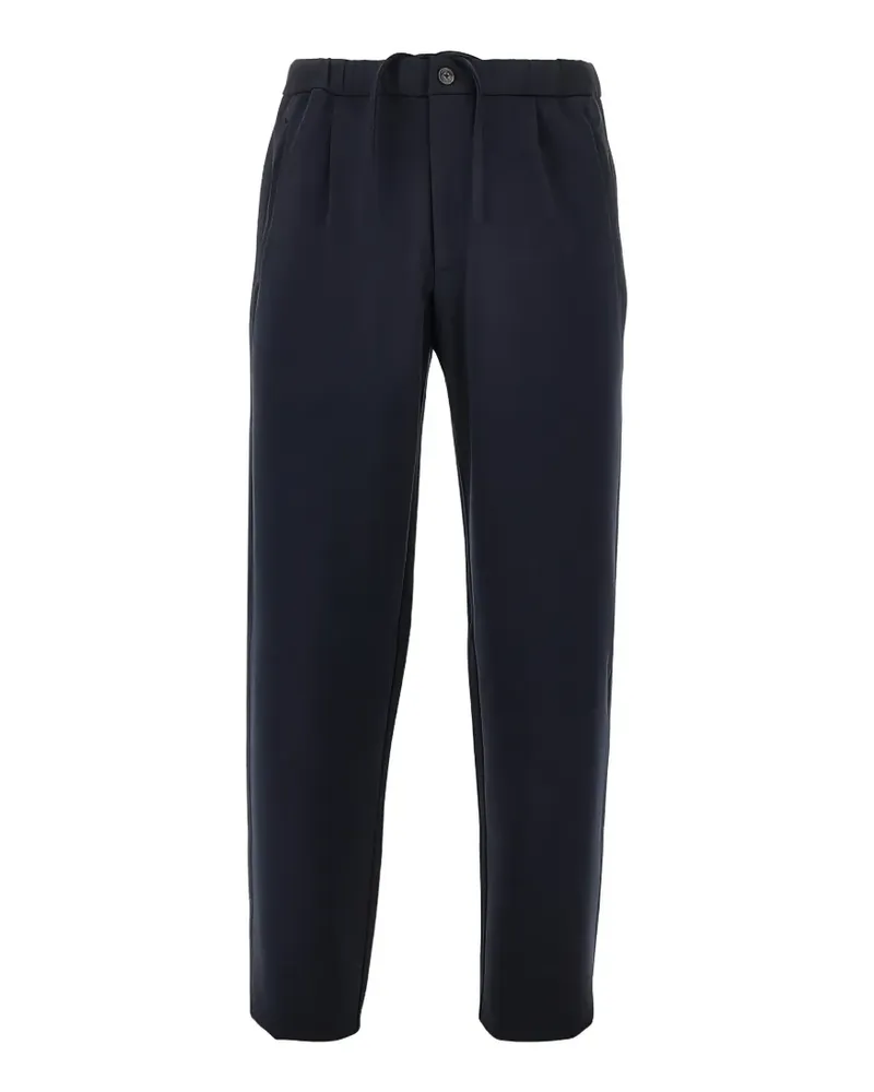 Emporio Armani drawstring-waist pleated trousers - Blau Blau