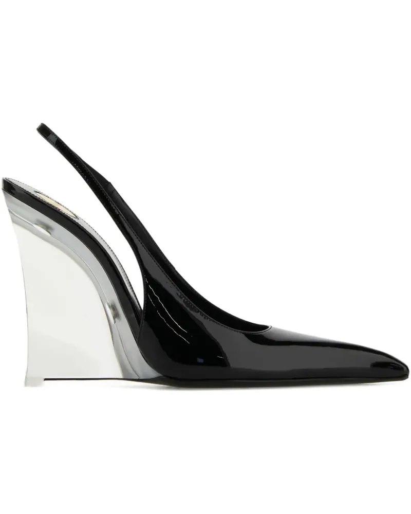 Saint Laurent Slingback-Pumps aus Lackleder - Schwarz Schwarz