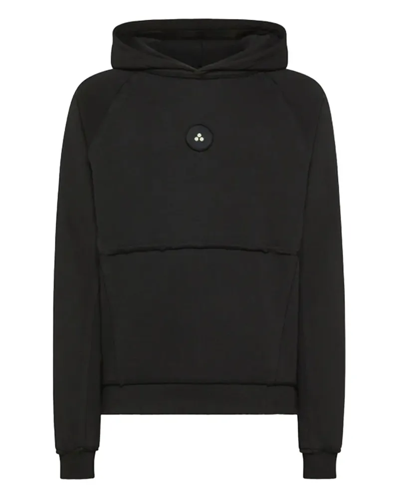 Peuterey logo-patch cotton hoodie - Schwarz Schwarz