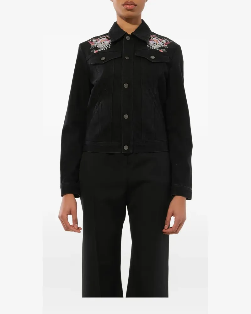 Givenchy embroidered denim jacket - Schwarz Schwarz