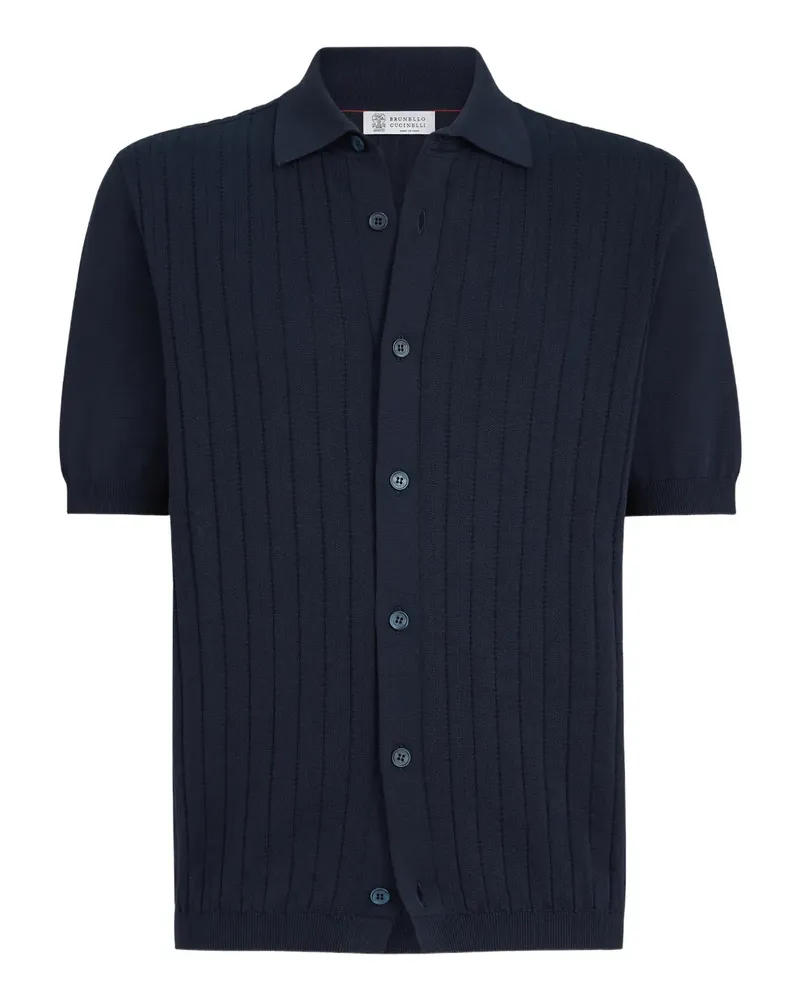 Brunello Cucinelli ribbed knit shirt - Blau Blau