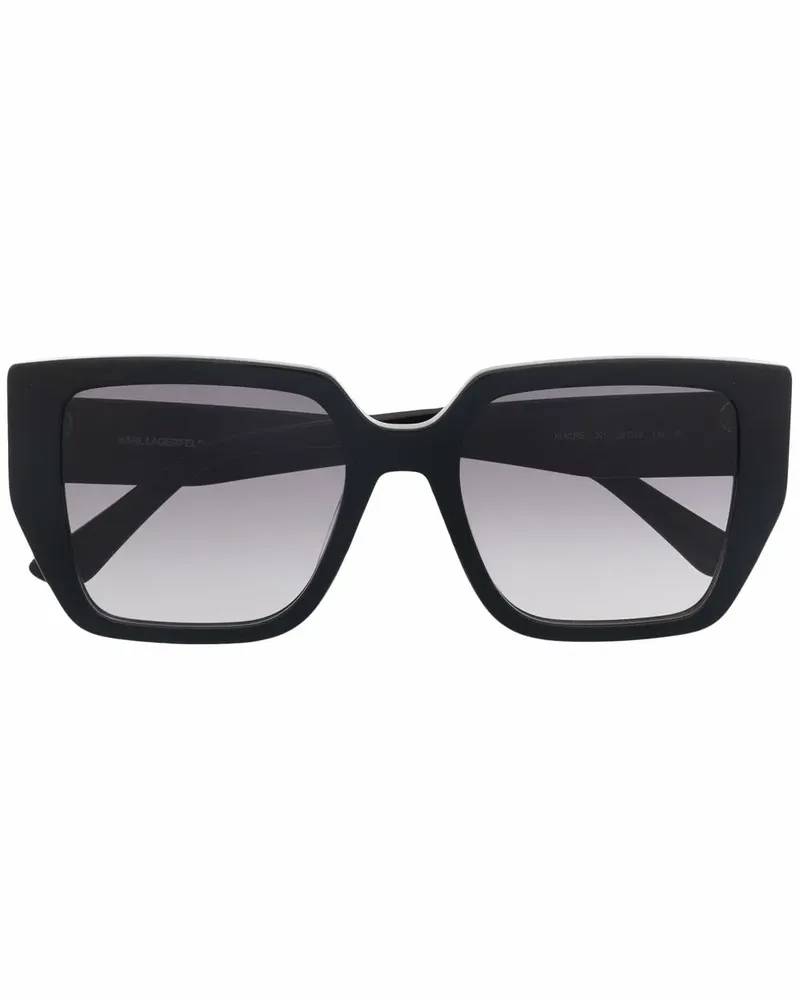 Karl Lagerfeld Sonnenbrille mit eckigem Gestell - Schwarz Schwarz