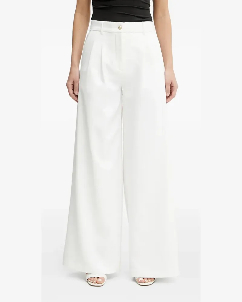 Guess Wide-Leg-Hose mit Bundfalten - Weiß Weiß