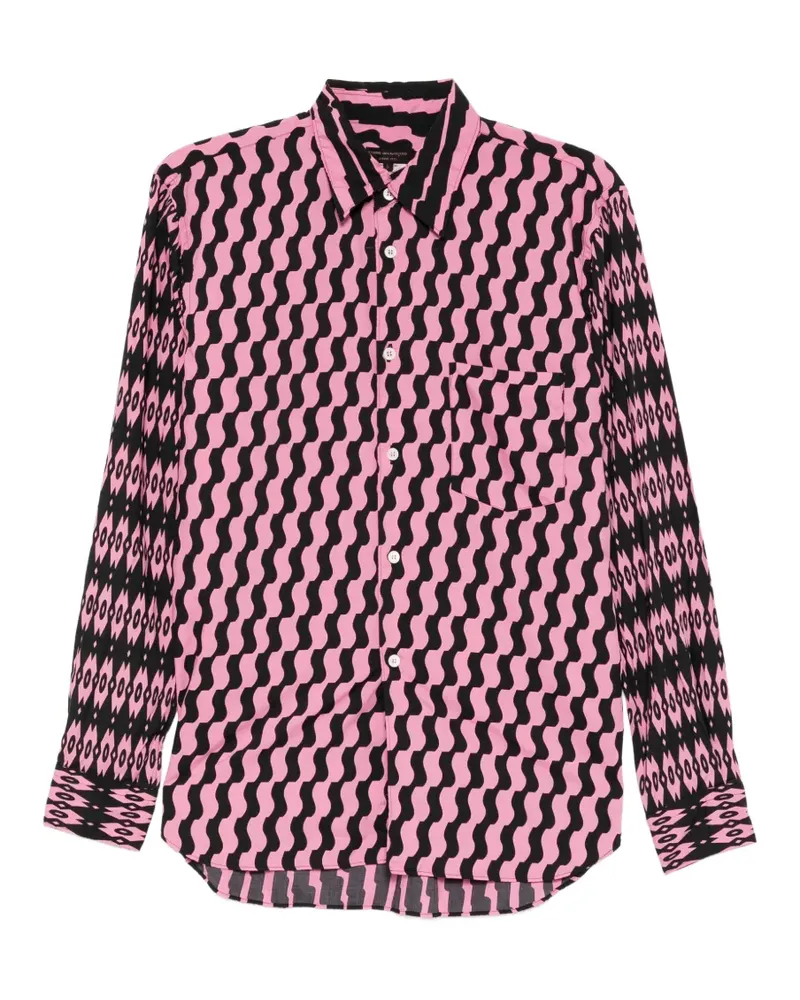 Comme des Garçons abstract-print long-sleeve shirt - Rosa Rosa